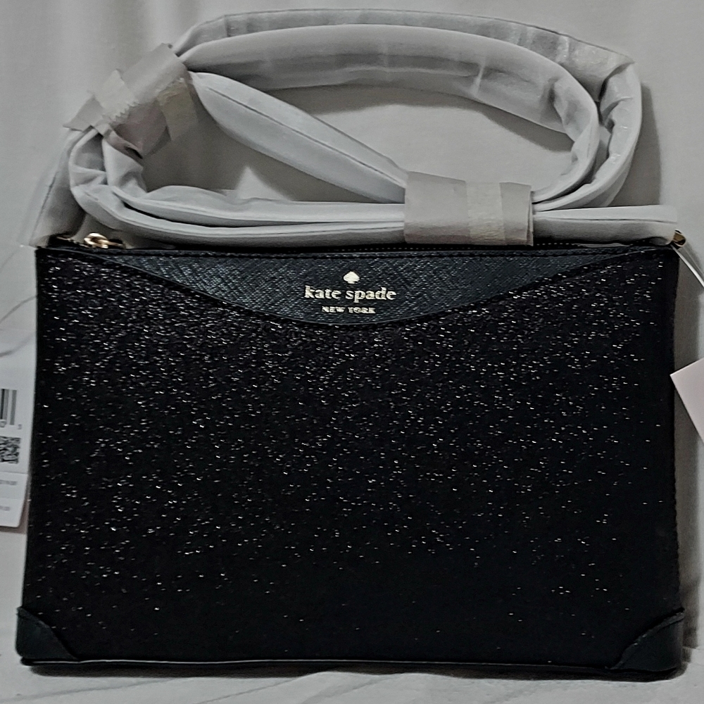 Kate Spade black glitter crossbody